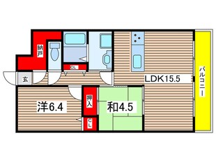 ブルームⅡ（南側）の物件間取画像